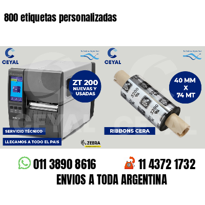 800 etiquetas personalizadas
