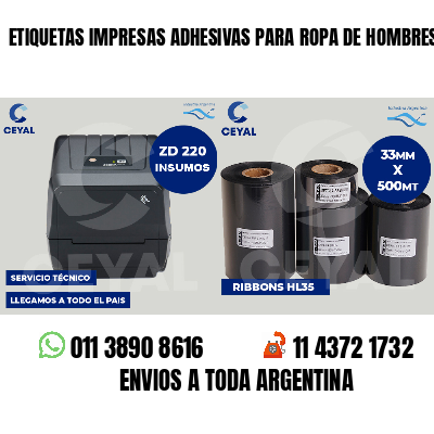 ETIQUETAS IMPRESAS ADHESIVAS PARA ROPA DE HOMBRES