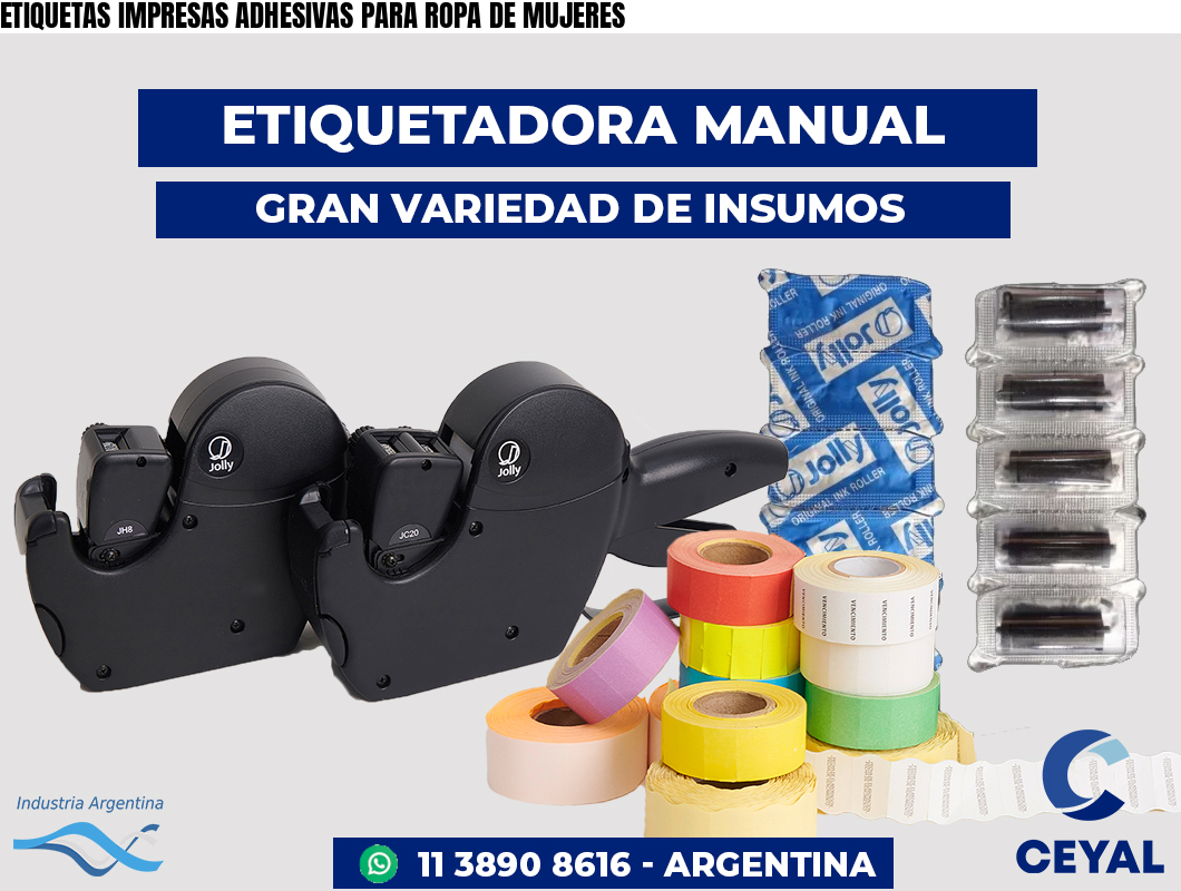 ETIQUETAS IMPRESAS ADHESIVAS PARA ROPA DE MUJERES