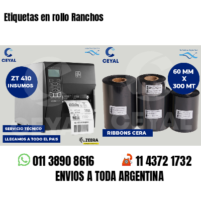 Etiquetas en rollo Ranchos