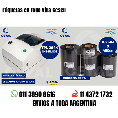 Etiquetas en rollo Villa Gesell