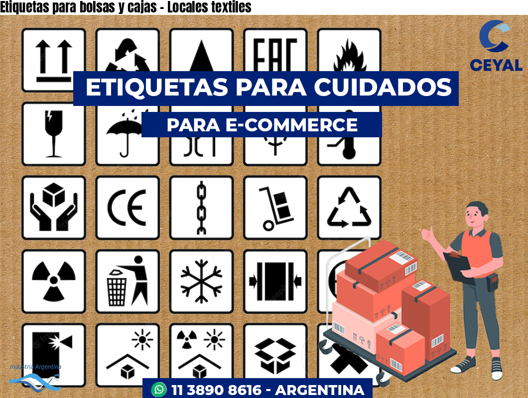 Etiquetas para bolsas y cajas – Locales textiles