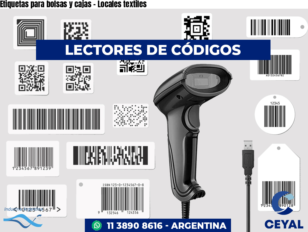 Etiquetas para bolsas y cajas - Locales textiles