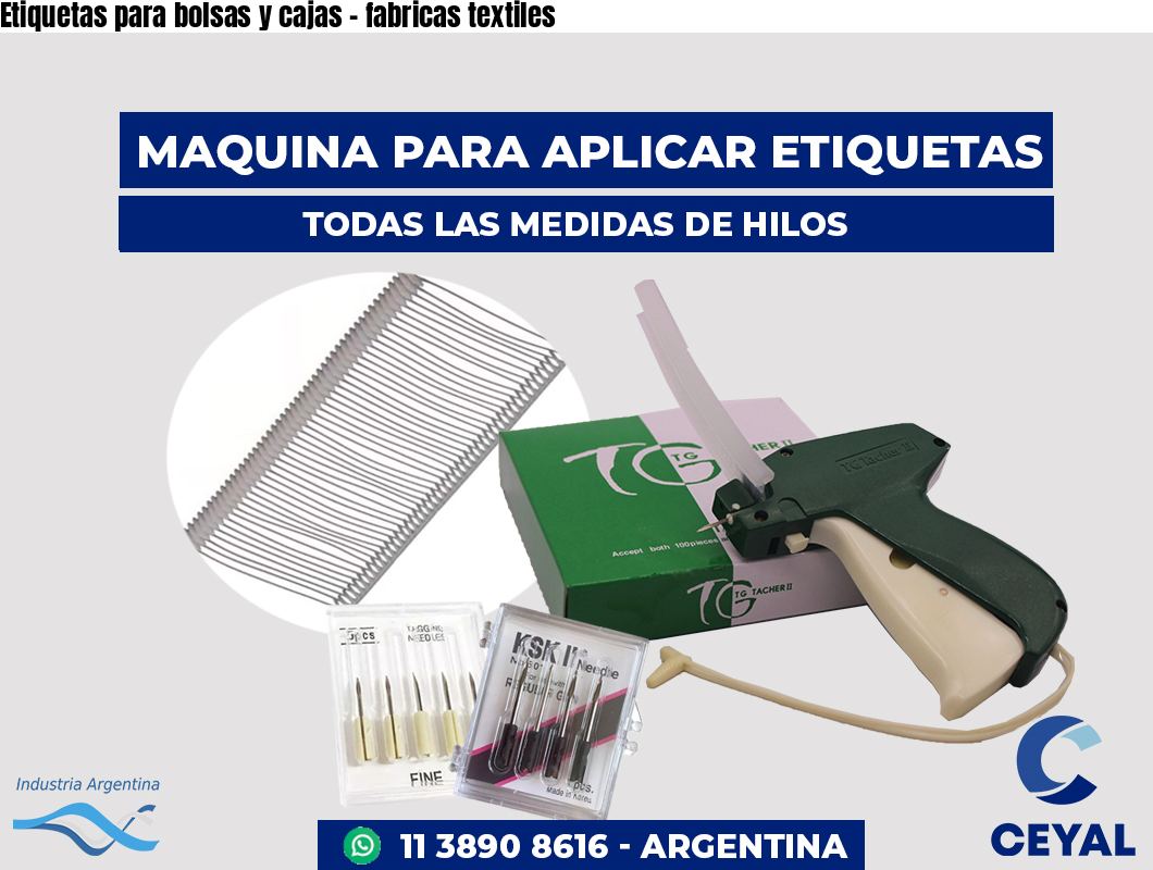 Etiquetas para bolsas y cajas - fabricas textiles