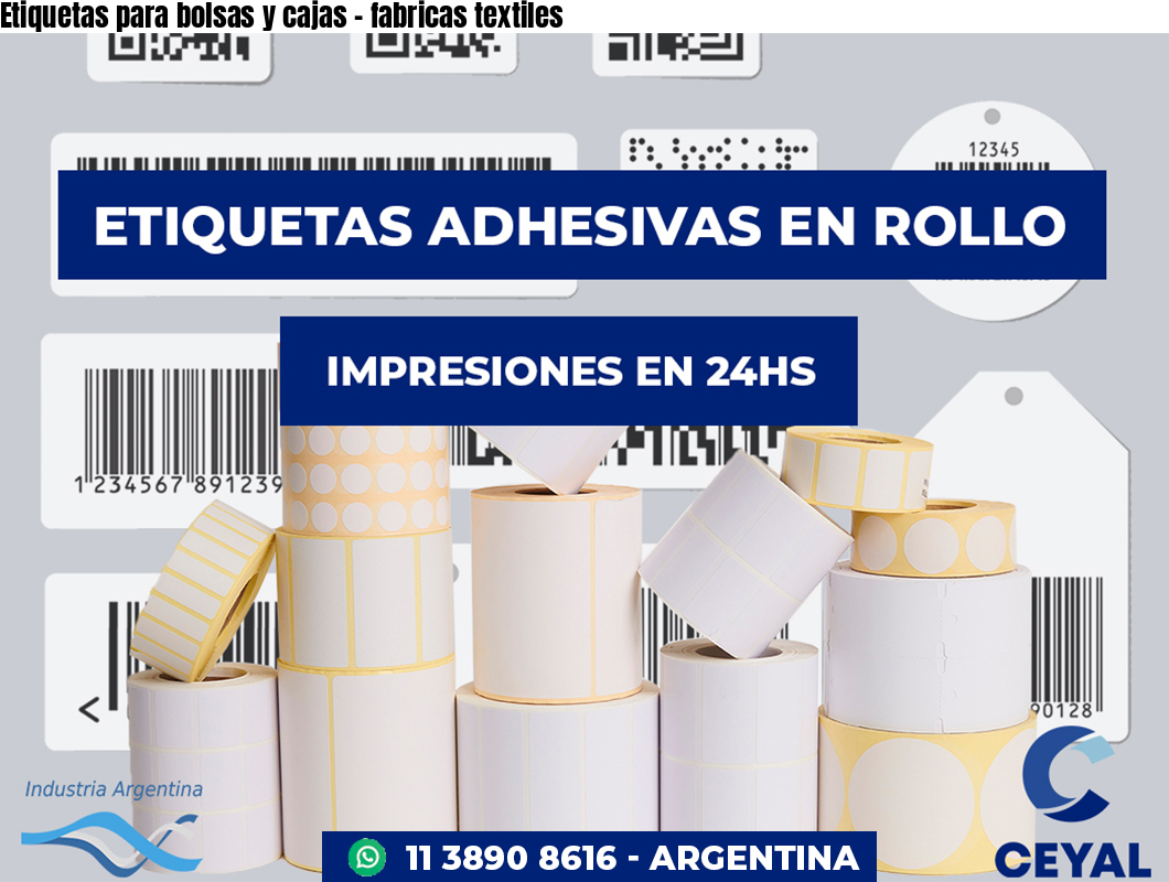 Etiquetas para bolsas y cajas – fabricas textiles