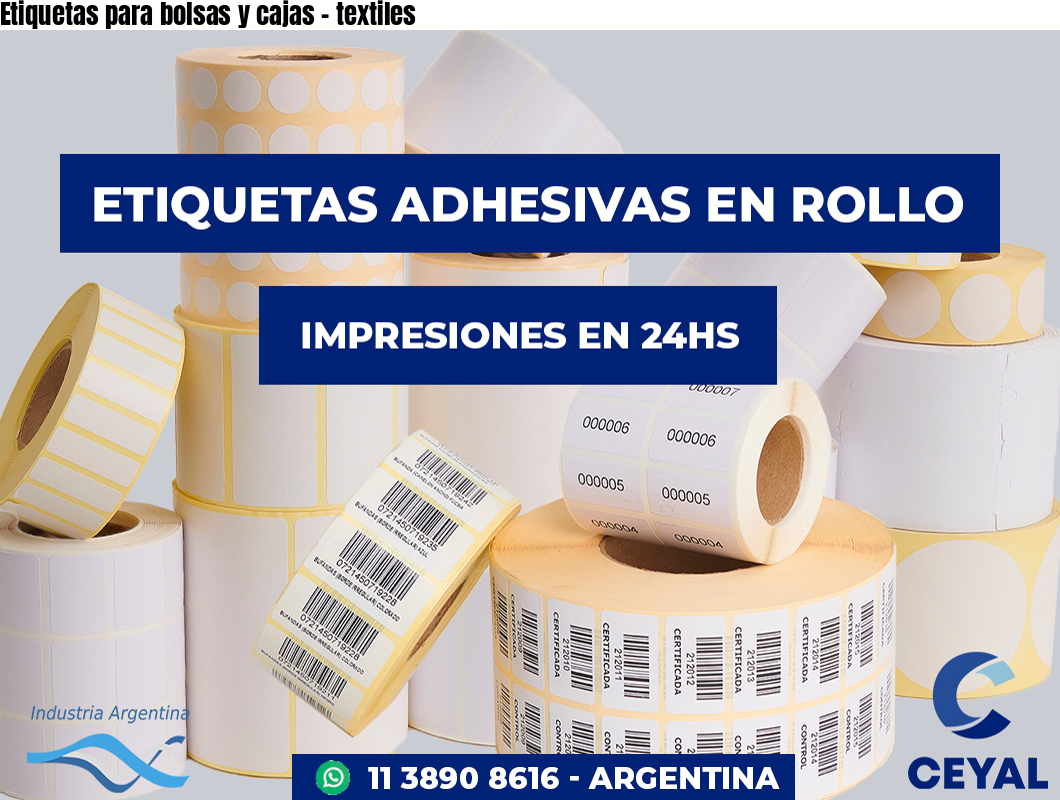 Etiquetas para bolsas y cajas – textiles