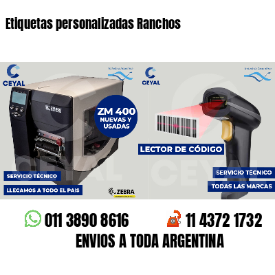 Etiquetas personalizadas Ranchos