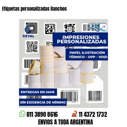 Etiquetas personalizadas Ranchos