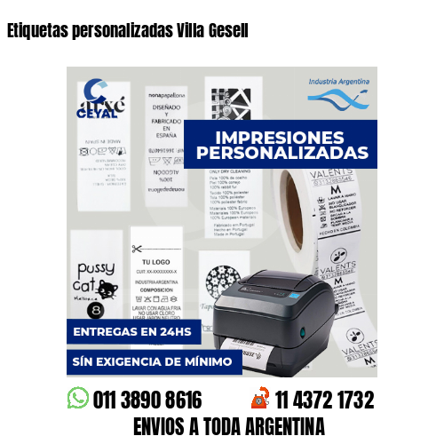 Etiquetas personalizadas Villa Gesell