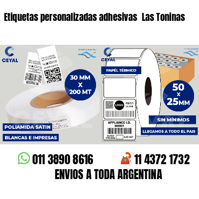 Etiquetas personalizadas adhesivas  Las Toninas