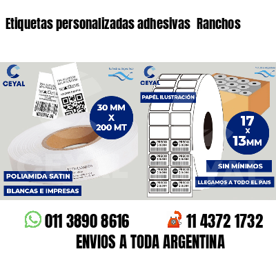 Etiquetas personalizadas adhesivas Ranchos