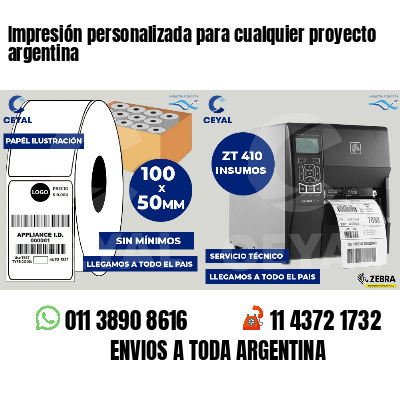 Impresión personalizada para cualquier proyecto argentina