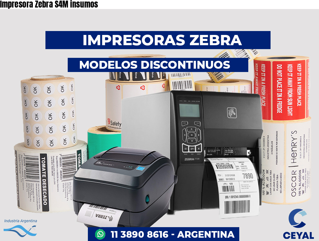 Impresora Zebra S4M insumos