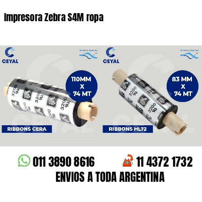 Impresora Zebra S4M ropa