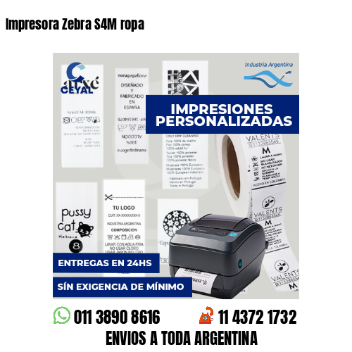 Impresora Zebra S4M ropa