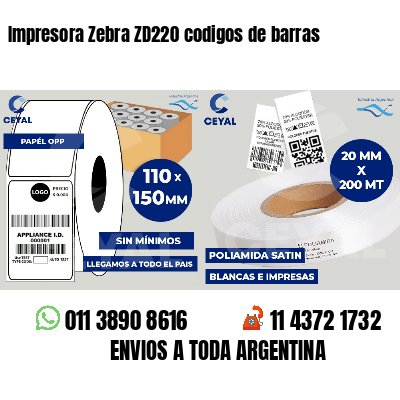 Impresora Zebra ZD220 codigos de barras
