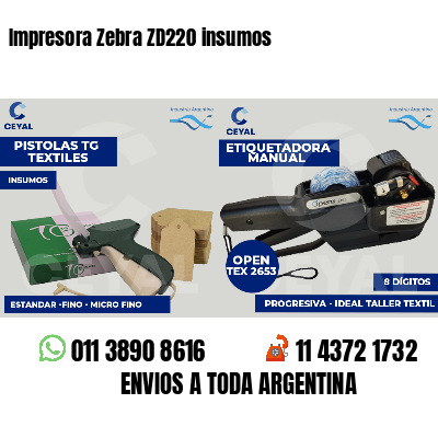 Impresora Zebra ZD220 insumos