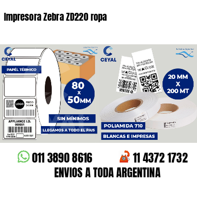Impresora Zebra ZD220 ropa