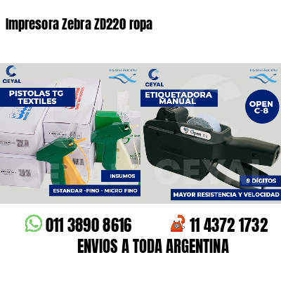 Impresora Zebra ZD220 ropa