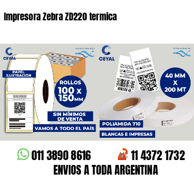 Impresora Zebra ZD220 termica