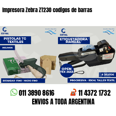 Impresora Zebra ZT230 codigos de barras