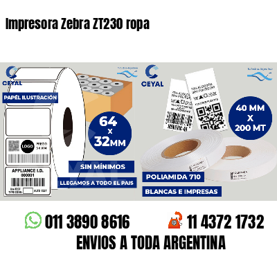 Impresora Zebra ZT230 ropa