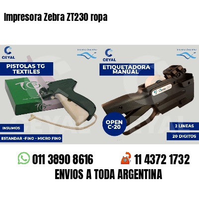 Impresora Zebra ZT230 ropa