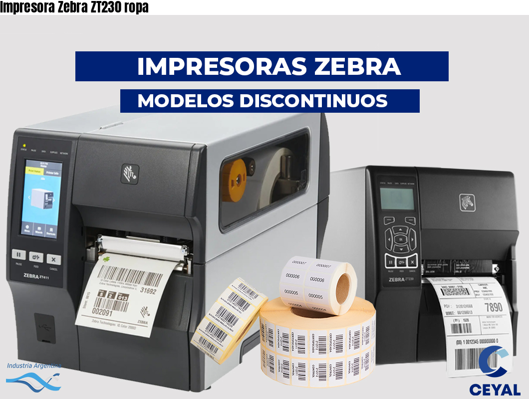 Impresora Zebra ZT230 ropa