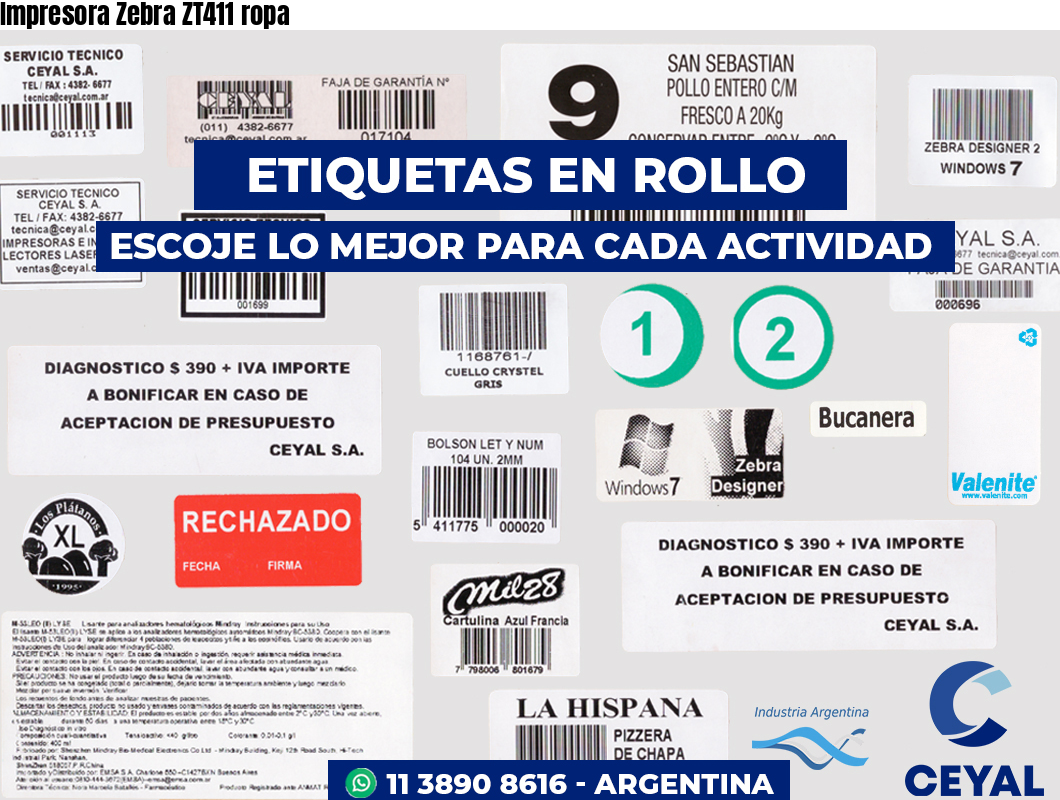 Impresora Zebra ZT411 ropa