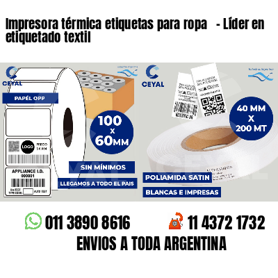 Impresora térmica etiquetas para ropa   - Líder en etiquetado textil