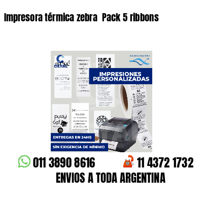 Impresora térmica zebra Pack 5 ribbons