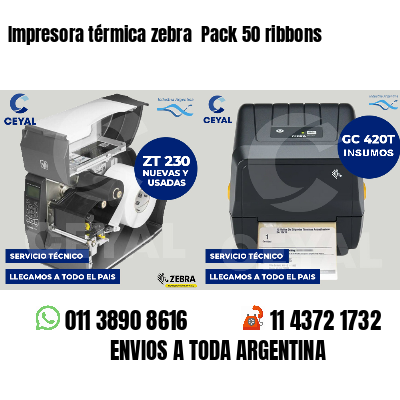 Impresora térmica zebra Pack 50 ribbons