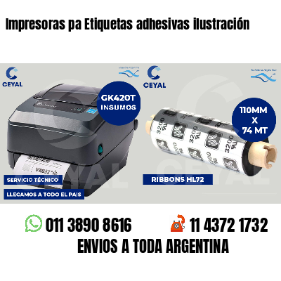 Impresoras pa Etiquetas adhesivas ilustración