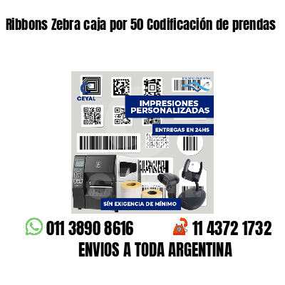 Ribbons Zebra caja por 50 Codificación de prendas