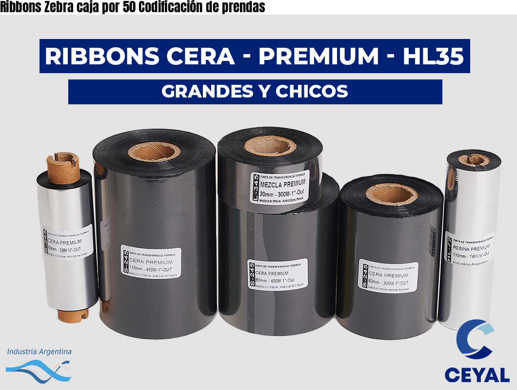 Ribbons Zebra caja por 50 Codificación de prendas