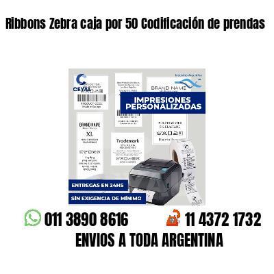 Ribbons Zebra caja por 50 Codificación de prendas