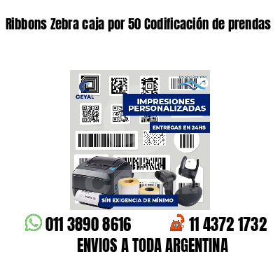 Ribbons Zebra caja por 50 Codificación de prendas