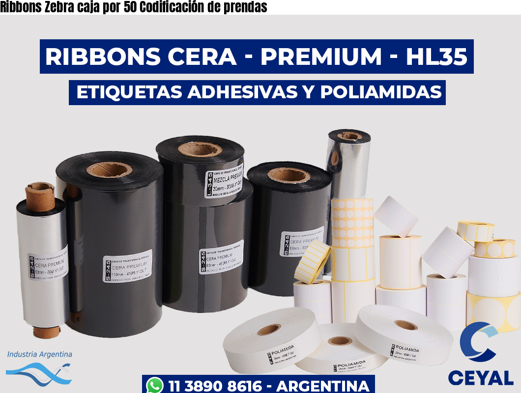 Ribbons Zebra caja por 50 Codificación de prendas