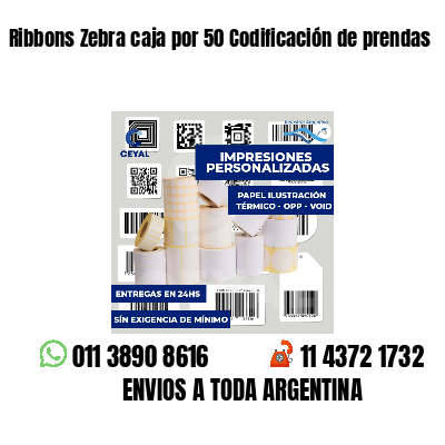 Ribbons Zebra caja por 50 Codificación de prendas