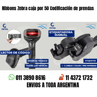 Ribbons Zebra caja por 50 Codificación de prendas