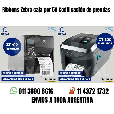 Ribbons Zebra caja por 50 Codificación de prendas