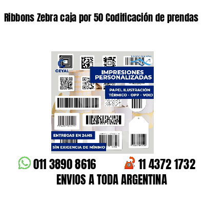 Ribbons Zebra caja por 50 Codificación de prendas