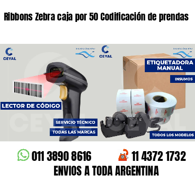 Ribbons Zebra caja por 50 Codificación de prendas