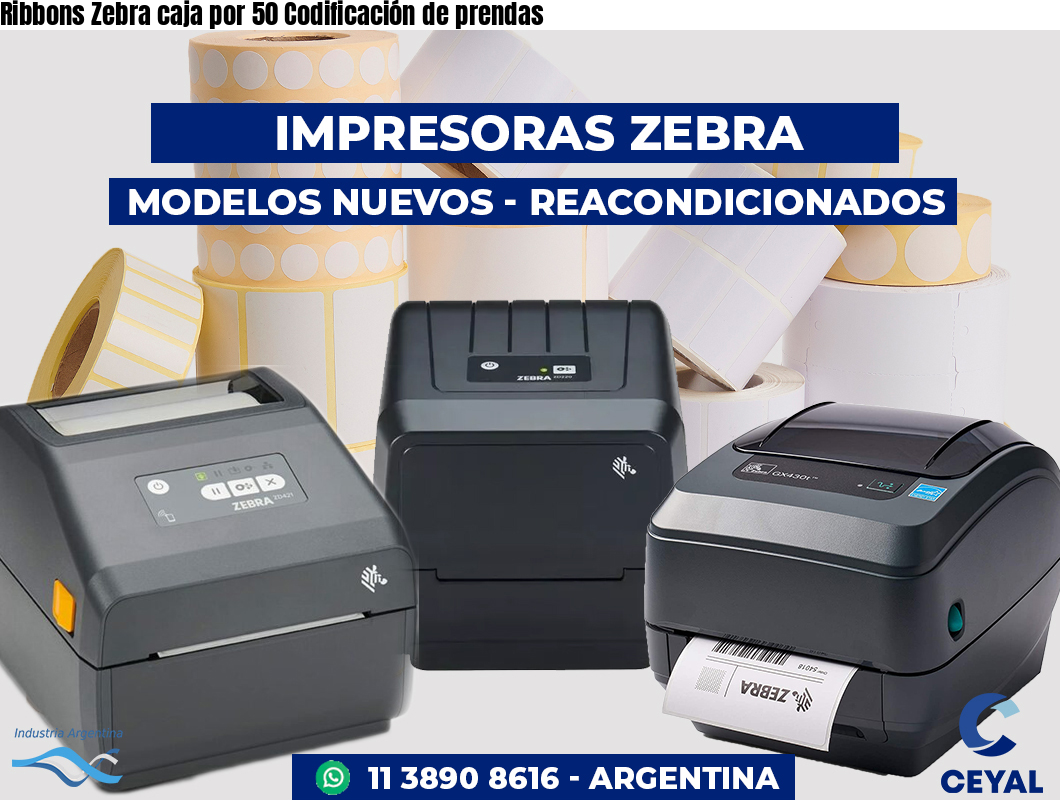 Ribbons Zebra caja por 50 Codificación de prendas