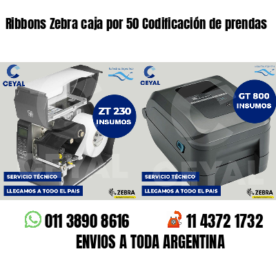 Ribbons Zebra caja por 50 Codificación de prendas