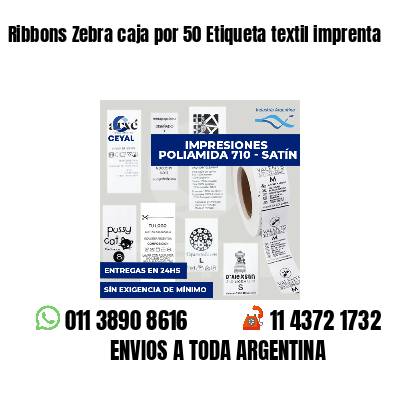 Ribbons Zebra caja por 50 Etiqueta textil imprenta
