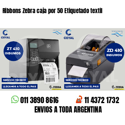 Ribbons Zebra caja por 50 Etiquetado textil