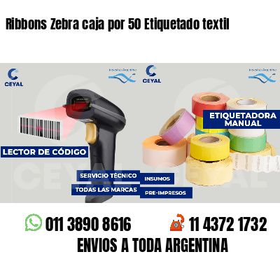 Ribbons Zebra caja por 50 Etiquetado textil