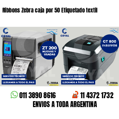 Ribbons Zebra caja por 50 Etiquetado textil