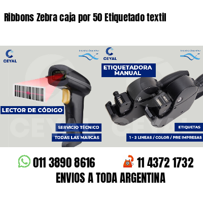 Ribbons Zebra caja por 50 Etiquetado textil